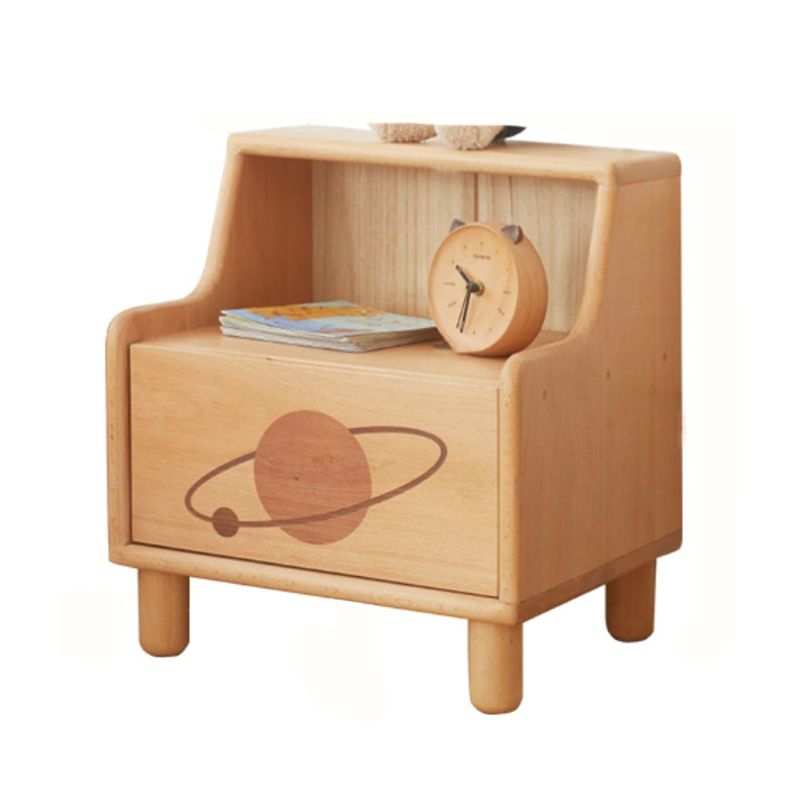 Modern Drawers Included No Theme Solid Wood Kids Bedside Table