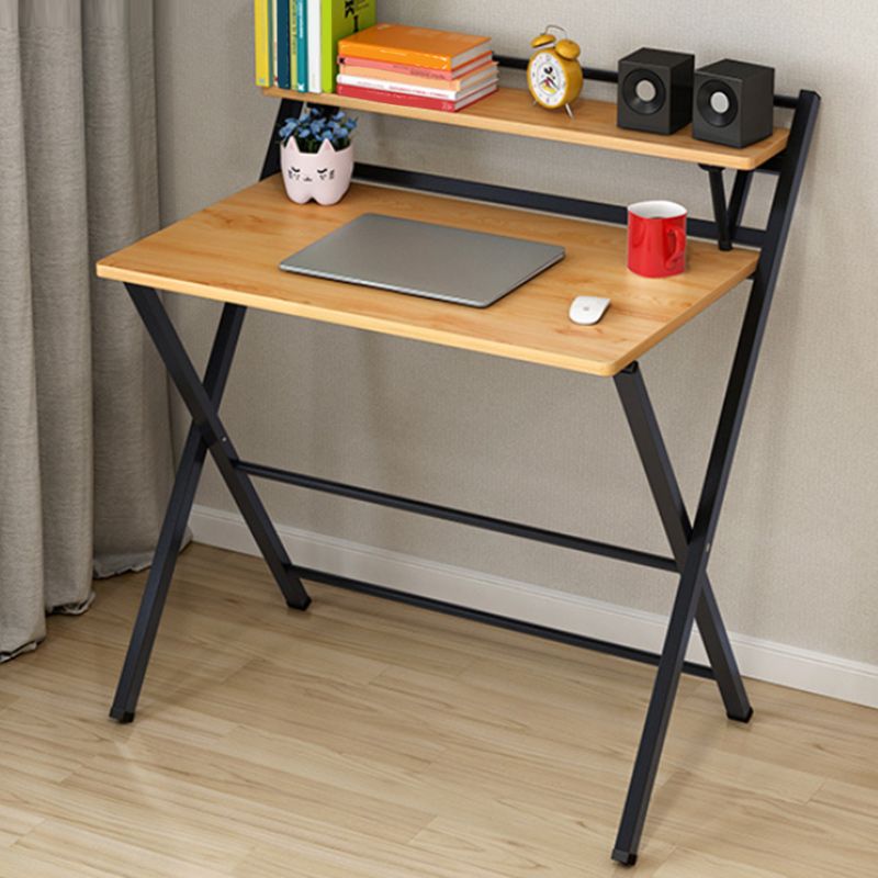 Foldable Home Wood Writing Desk with Storage Shelves Lap Desk Multiple Colors Study Desk