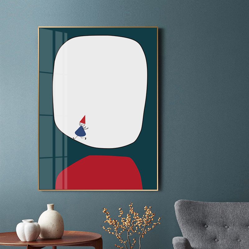 Abstract Wall Art Nordic Childlike Window Drawing Canvas Print in Pastel Color