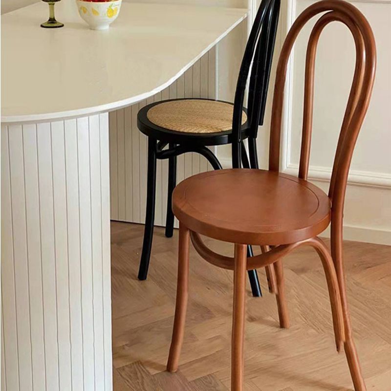 Traditional Style Side Chair Solid Wood Wingback Armless Dining Chair