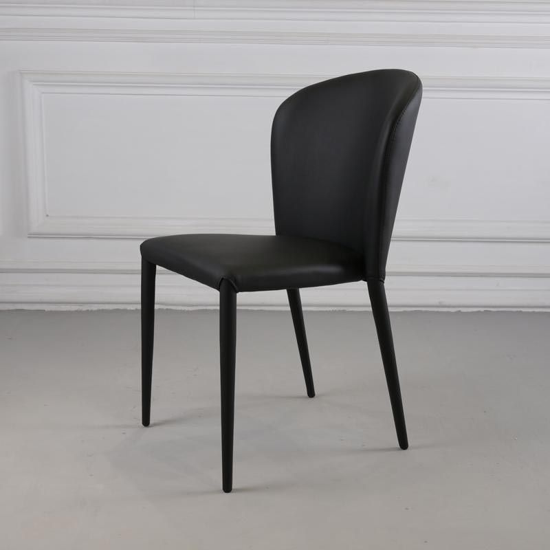 Modern Style Dining Chairs Armless Chairs with Metal Legs for Kitchen