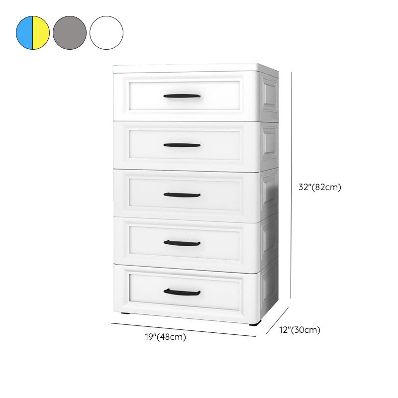 Chest Kids Nightstand Modern Plastic Nursery Dresser with 5/6 Drawers