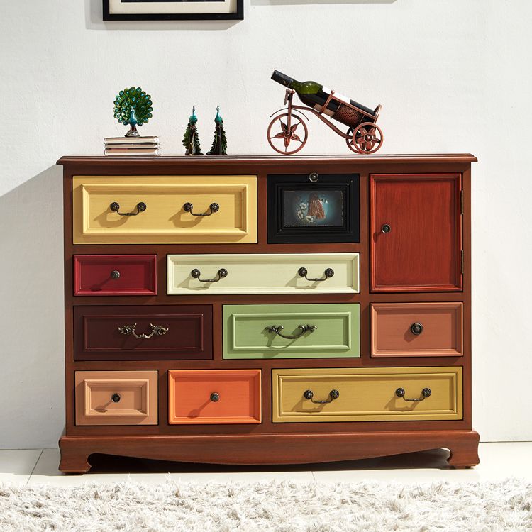 Multi Drawers Classical Storage Chest Wooden Storage Chest for Bedroom