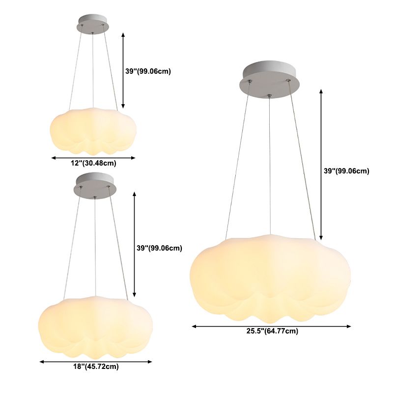 Schlafzimmer hängende hängende leichte Metall -LED Nordische Kronleuchterlampe in Weiß