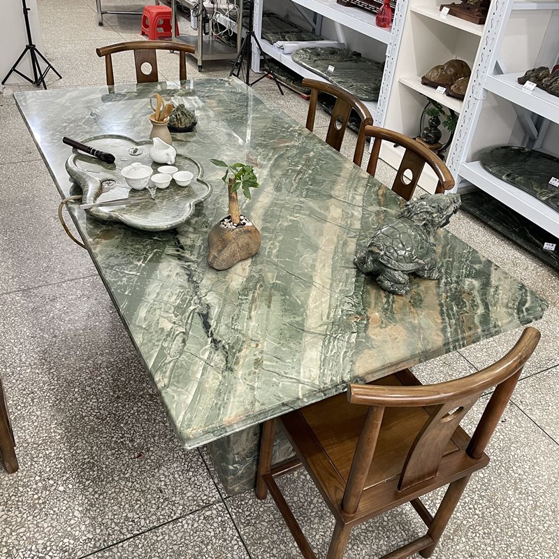Stone Contemporary Style Dining Table Water Resistant in Green