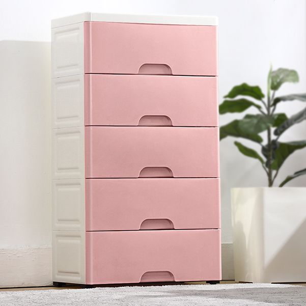 Scandinavian Kids Dressers Vertical Plastic Nursery Dresser with Drawers for Bedroom