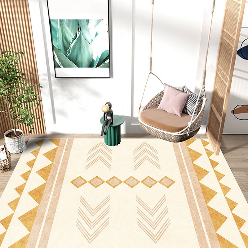 Olden Geometric Pattern Rug Multi Colored Polyster Indoor Rug Non-Slip Backing Machine Washable Area Carpet for Decoration