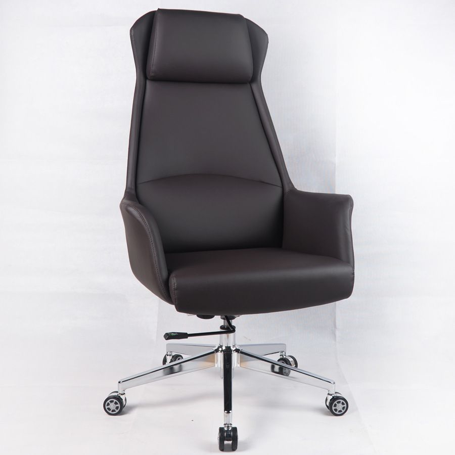 Modern Padded Arms Managers Chair Leather Adjustable Seat Height Chair