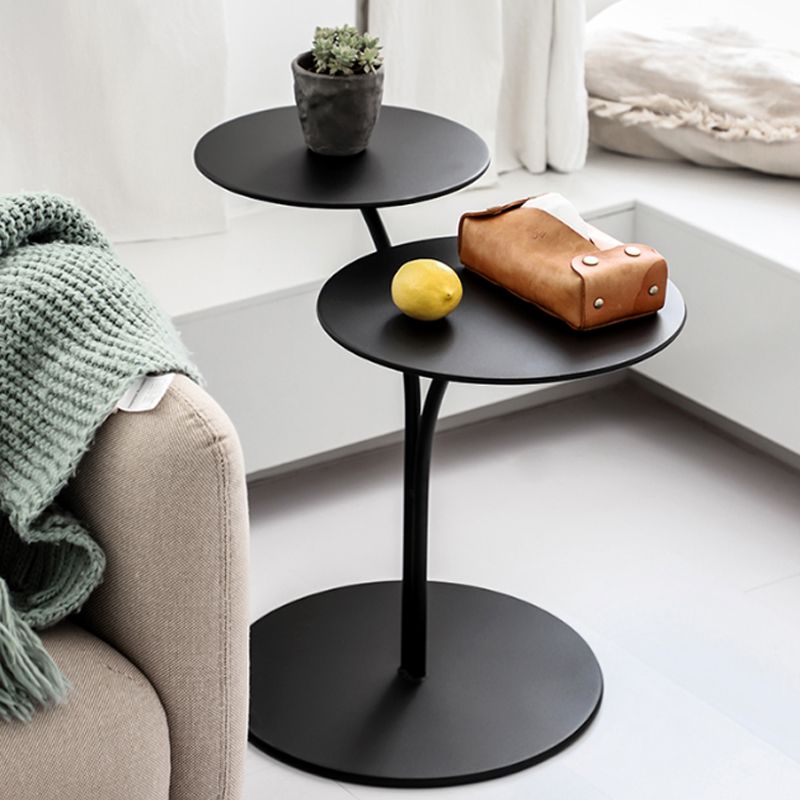 Non-storage Nightstand Modern Round Metal Night Table with Legs