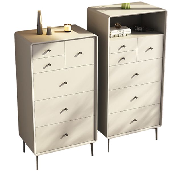 Vertical Leather Chest with Metal Legs Chest with Drawers for Bedroom