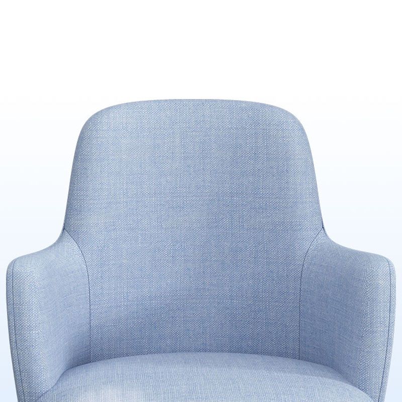 Minimalist Design Fabric Dining Chair for Home Solid Back Arm Side Chair