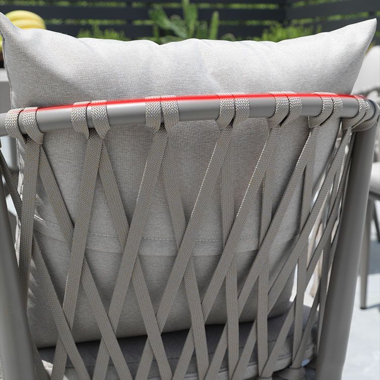 Contemporary Aluminum Dining Chair Open Back Outdoors Dining Chairs