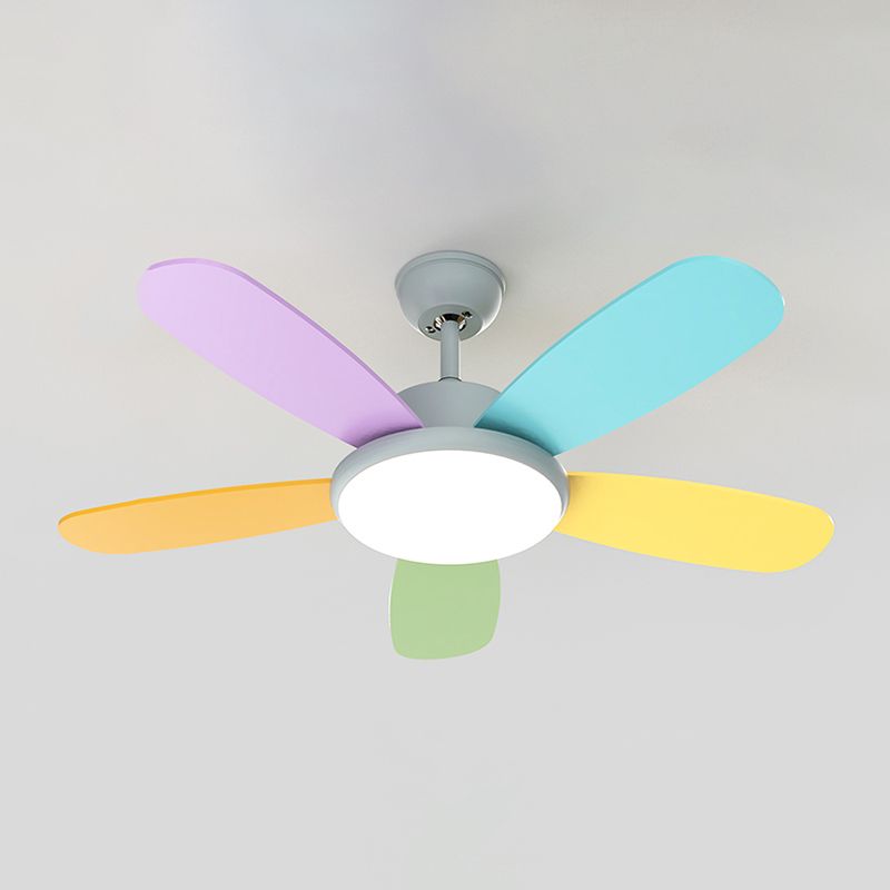 Nordic Style Colorful Ceiling Fan Lamp Acrylic Shade Ceiling Fan Light for Bedroom