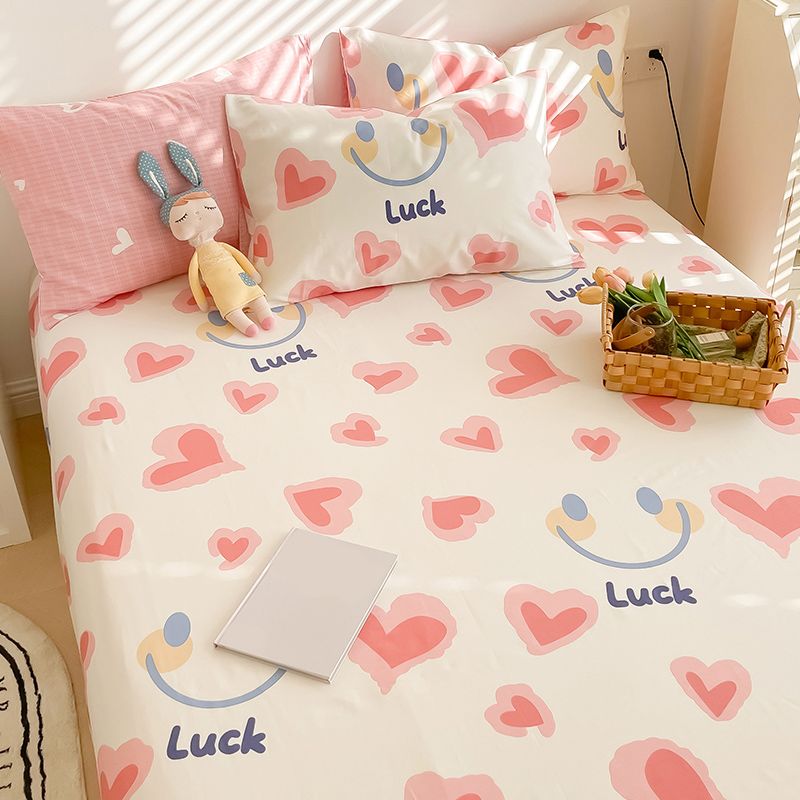 Fade Resistant Sheet Set Cartoon Painting Cotton Breathable Soft Bed Sheets