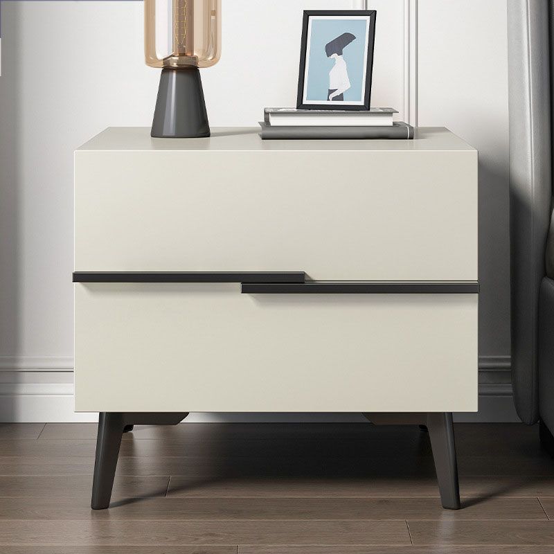 Contemporary Wooden Bedside Cabinet 2-drawer Bed Nightstand for Bedroom