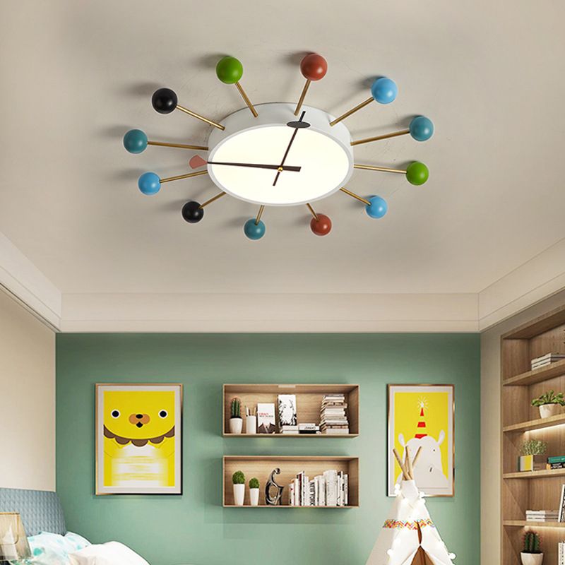 Modern Flush Light Sputnik Ceiling Lighting in Multi-Color for Children's Room