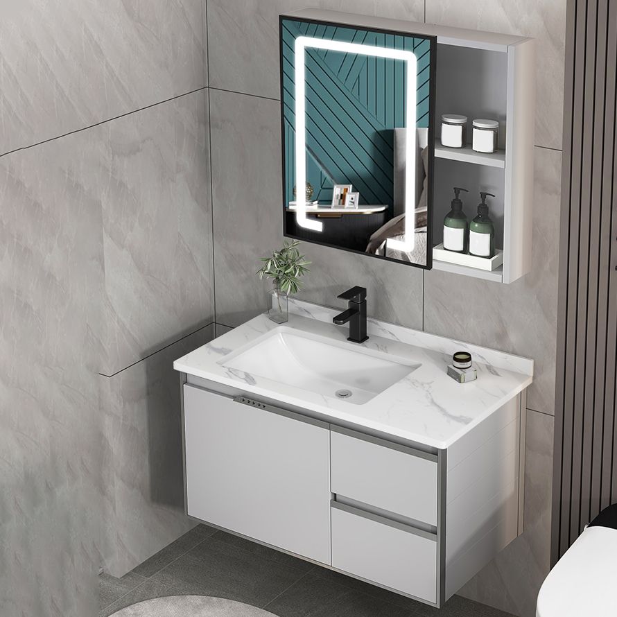 Modern Bathroom Sink Vanity Wall Mount Bathroom Vanity Set with Mirror