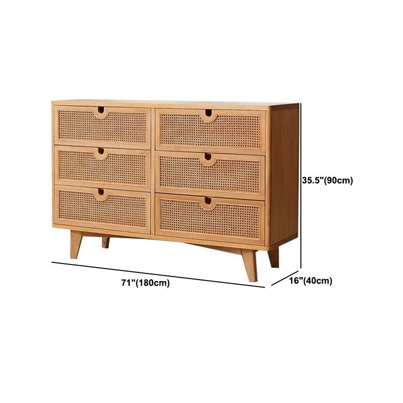 Modern Accent Chest Rectangle Side Cabinet with Natural Finish