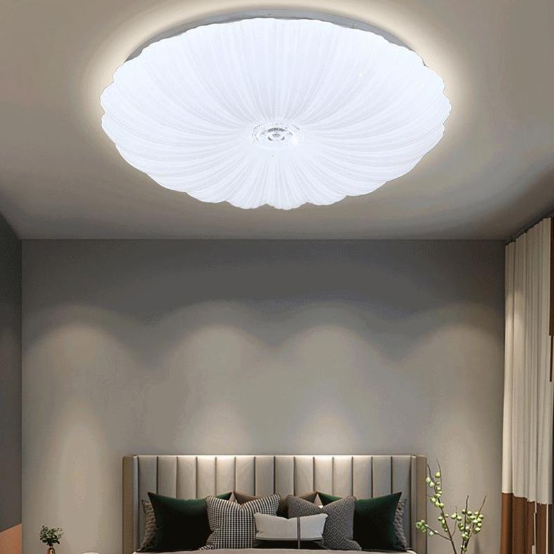 LED Modern Metal Flush Mount Shell Shape Ceiling Light with Acrylic Shade for Living Room