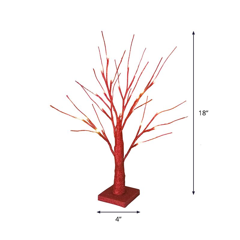 Iluminación de la mesa nocturna del árbol rojo