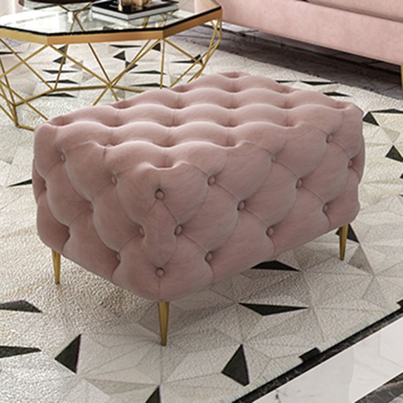 Glam Tufted Bedroom Bench, Foam Filled Bench with Metal Legs