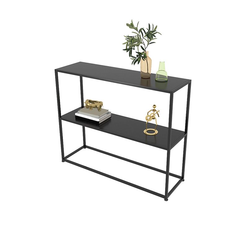 Storage Contemporary Iron Console Table with Shelf and Frame Base