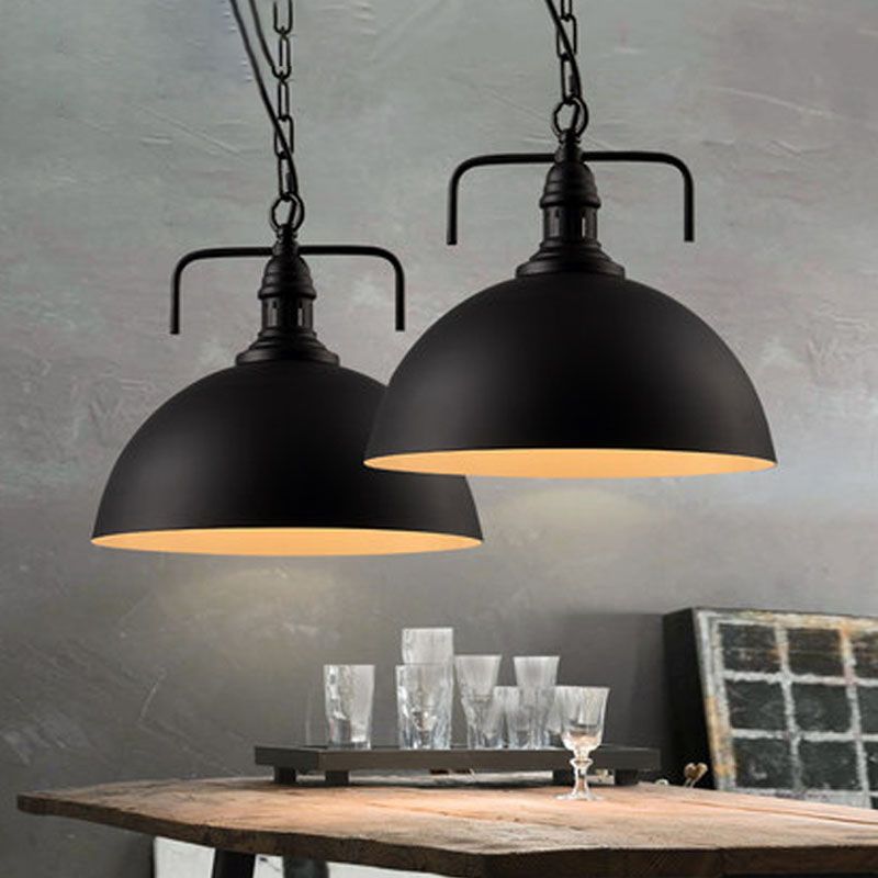 Ceiling Hanging Light Fixture with Metal Shade for Dining Room Living Room