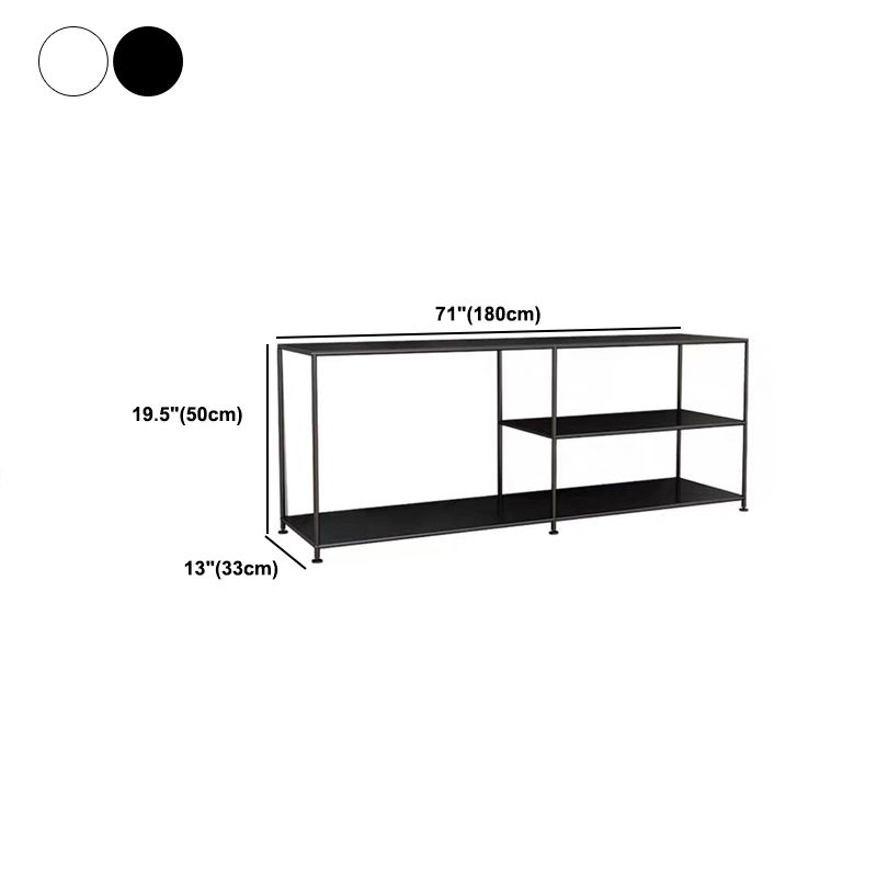 12.99"W TV Stand Open Storage Industrial Style TV Console with 3-shelf