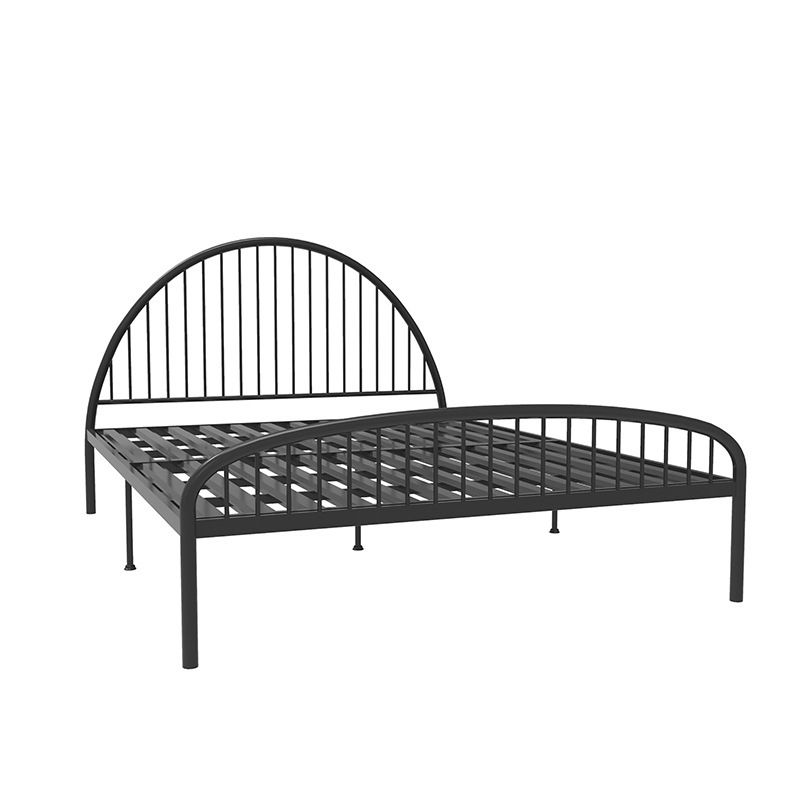 Metal Solid Color Open-Frame Bed Glam Slat Bed With Custom Gold Legs