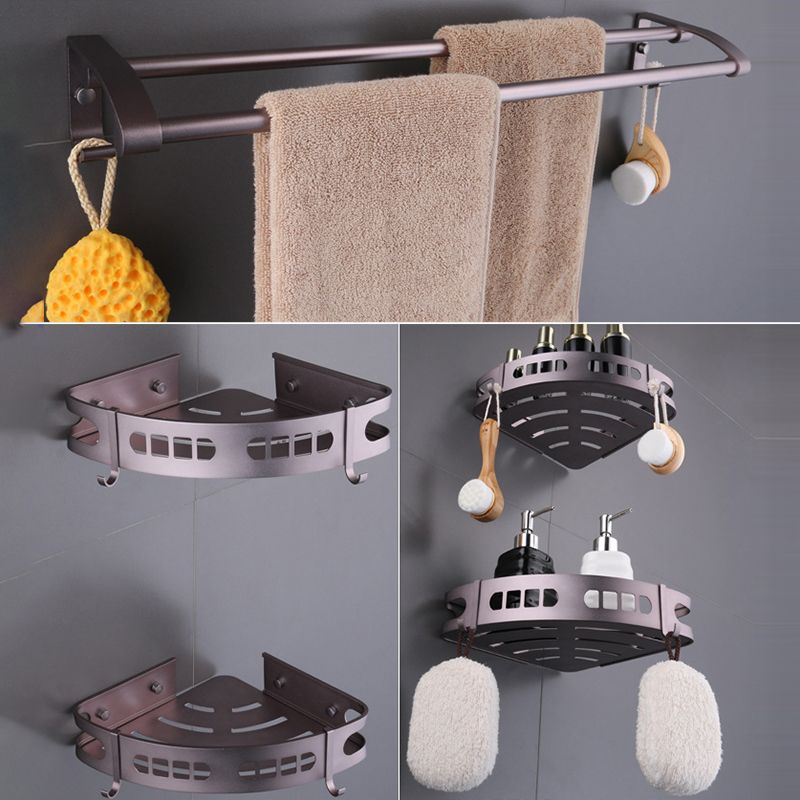 6-Piece Modern Bath Hardware Set in Aluminum with Towel Bar/Paper Holder