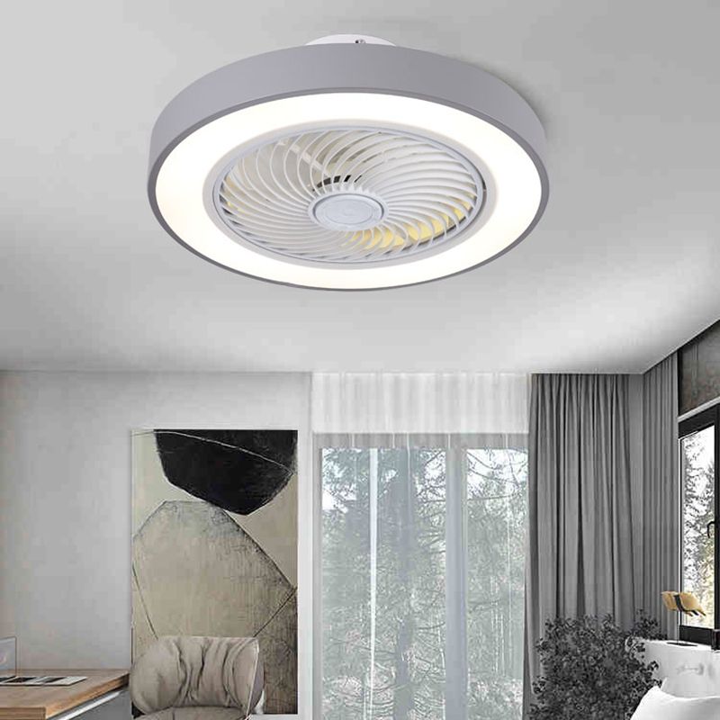 Moderno minimalista a led macaron ventola leggera luce circolare a soffitto circolare con ombra acrilica