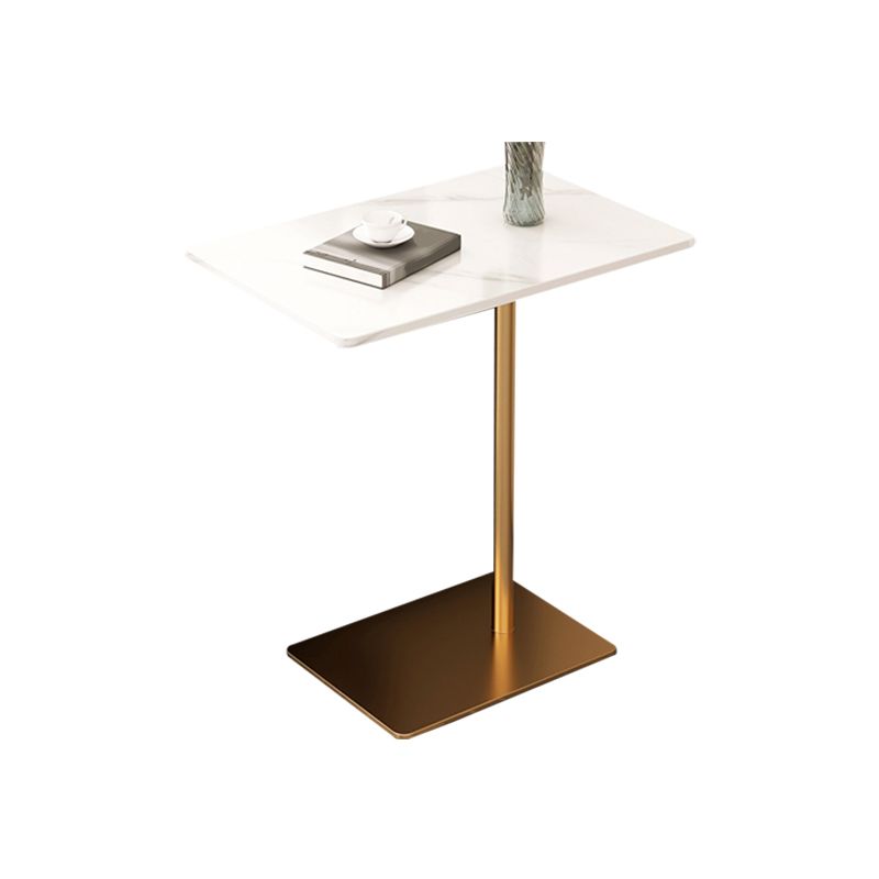 Glam Stone Night Table Metal Accent Table Nightstand ,21.7" Tall