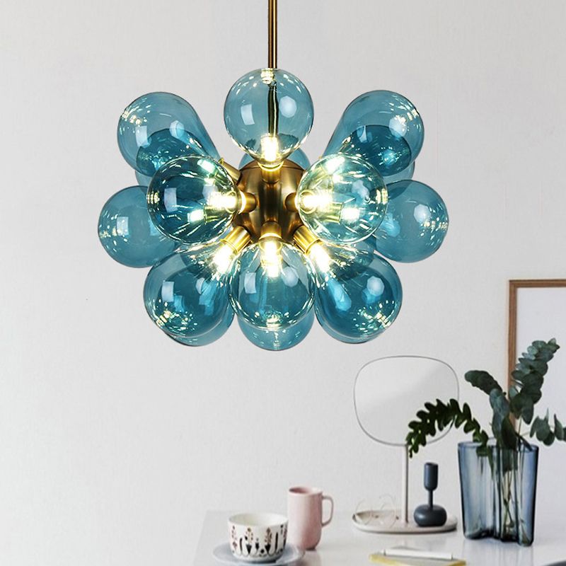 Living Room 18 Head Chandelier Lighting Fixture Modern Glass Chandelier Pendant Light