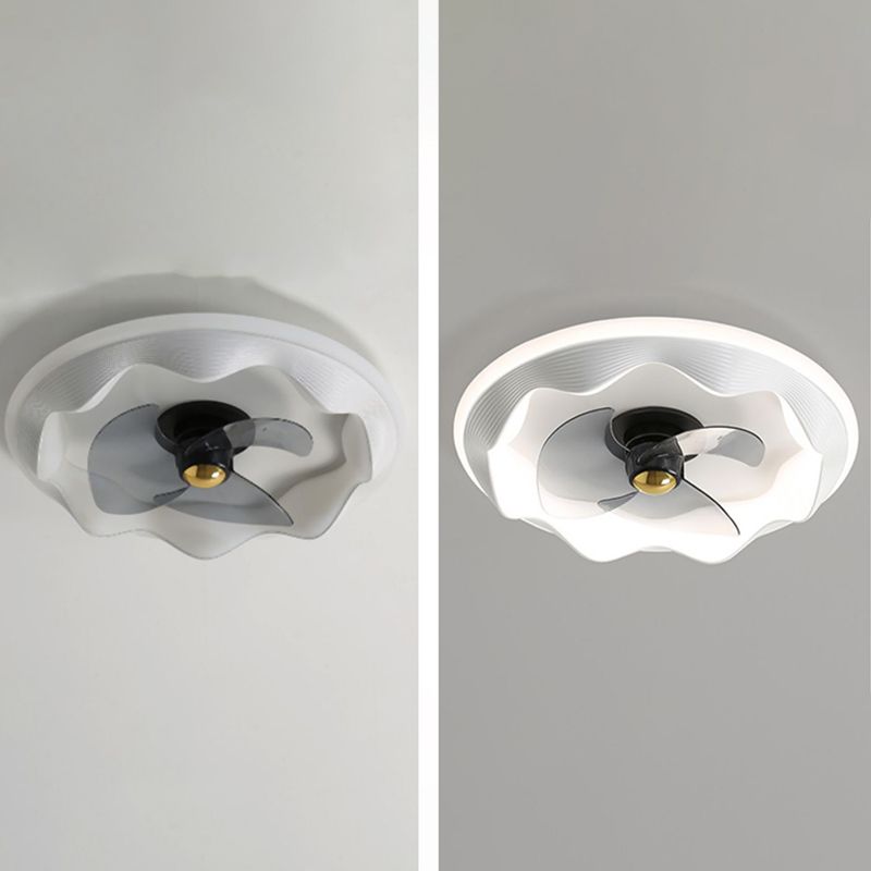 Round Modern Ceiling Fan Mount Metal and Acrylic LED Fan Ceiling Light