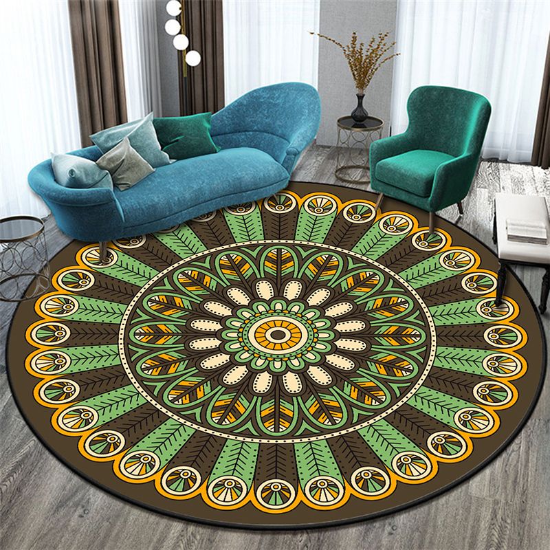 Morocco Floral Pattern Area Carpet Polyester Area Rug Stain Resistant Rug for Home Decor