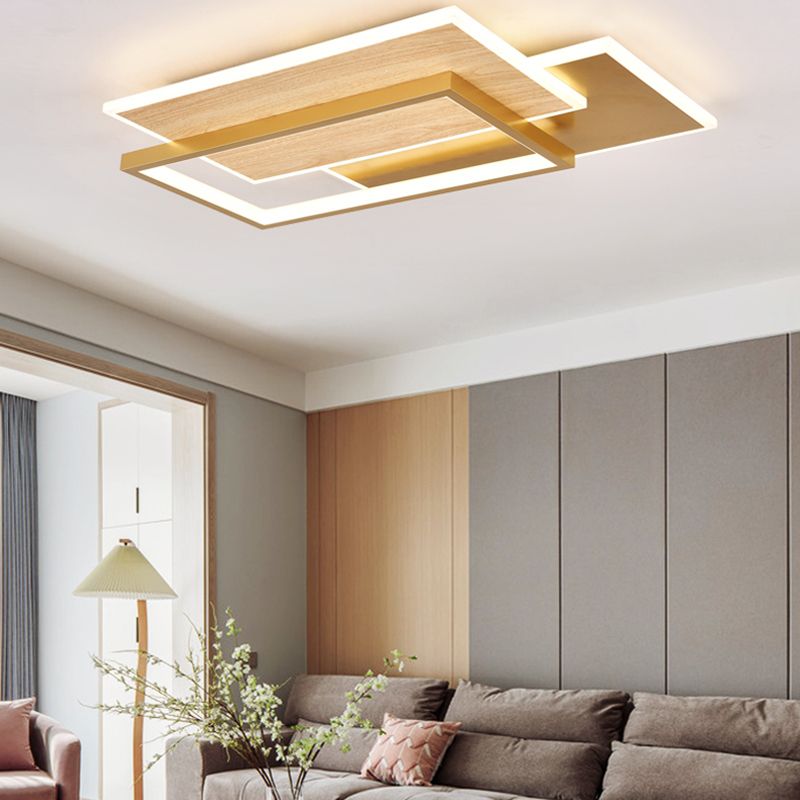 Contemporary Flush Light Rectangular LED Ceiling Lighting for Living Room