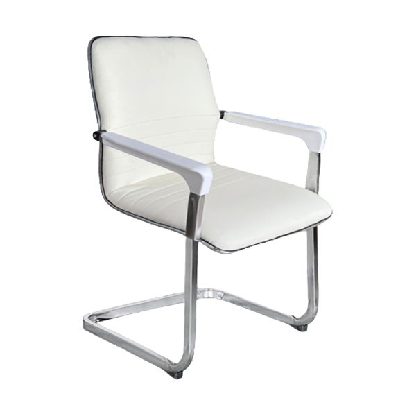 Contemporary Fixed Arms Office Chair Leather Task Chair for Office