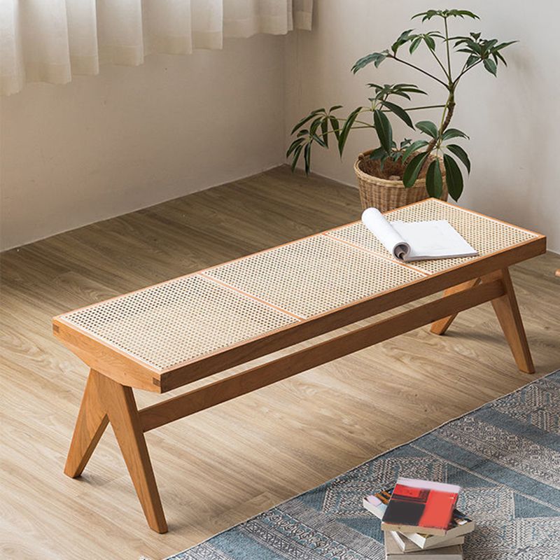 11.7-inch Width Tropical Entryway Bench Solid Wood Seating Bench