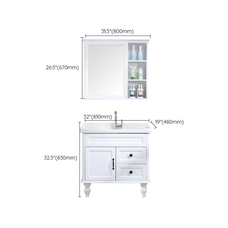 Traditional Bathroom Vanity Free-standing Standard Mirror Cabinet Wooden Vanity Cabinet