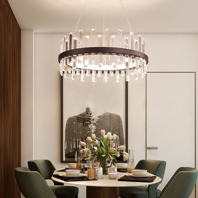 Modern Crystal Chandelier Light Led 1-Light Pendant Light for Living Room