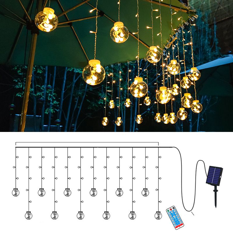 Decorative Wishing Ball LED Fairy Light Courtyard Solar String Lighting in Clear, 11.4ft