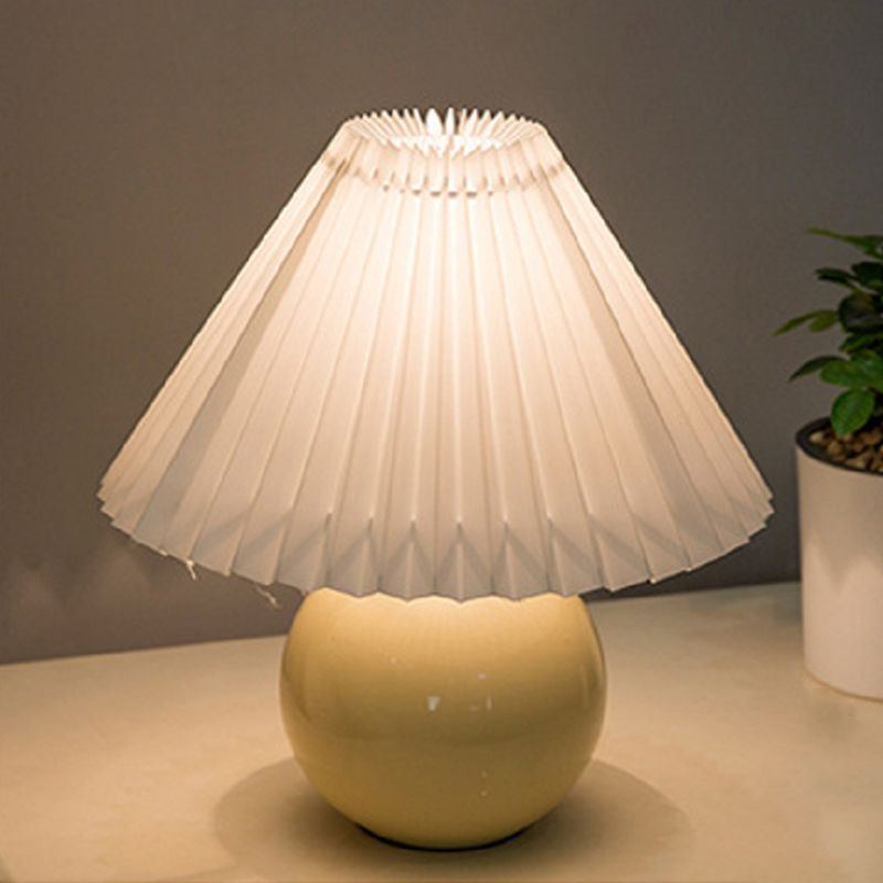 Nordic Style Ceramics Table Lamp Umbrella Shape Colorful Bulb Table Light for Bedroom