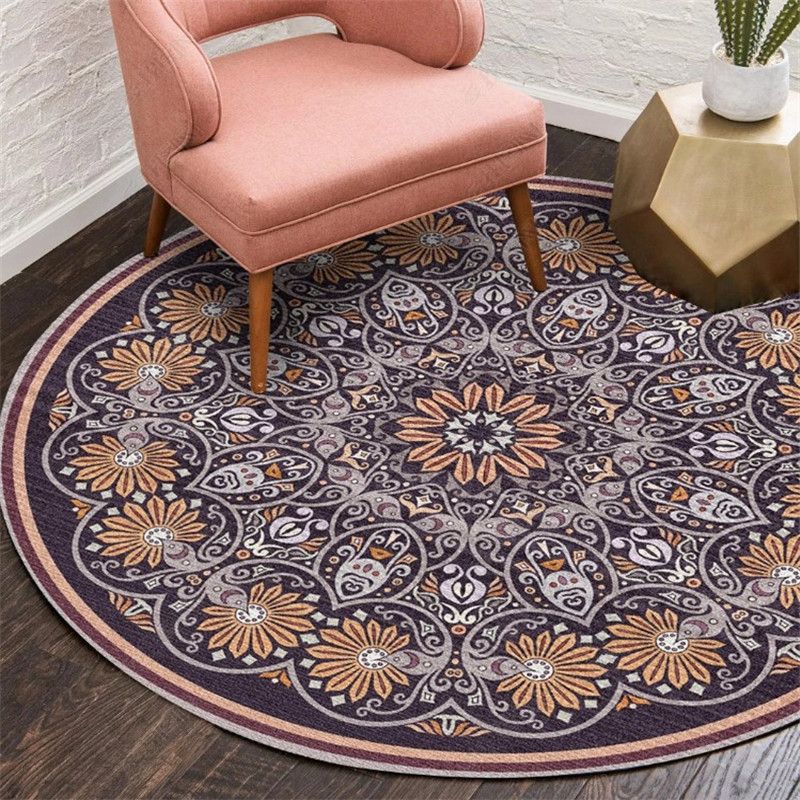 Alfombra marroquí exótica Multi-color Patrón de flores Rug Anti-Slip Pet-Stain Resistente a la alfombra para el hogar