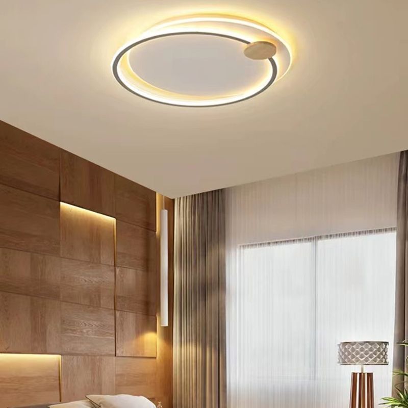 Contemporary Flush Mount Lighting Gray/Black LED Ceiling Light for Home