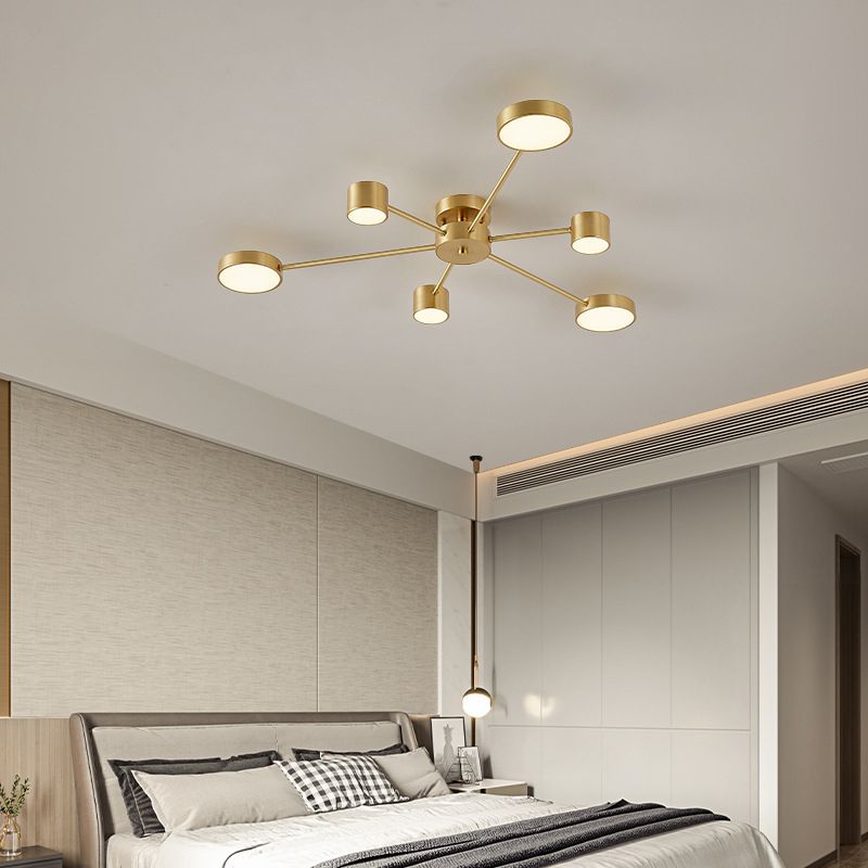 Multiple-Light Starburst Flush Mount Ceiling Light Modern Metal Ceiling Lighting