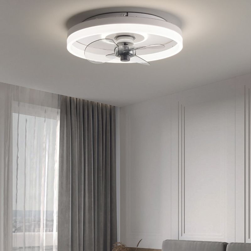 3-Blade LED Ceiling Fan Modernism White Fan with Light for Home