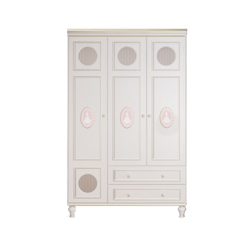 Rubberwood Bedroom Armoire with Shelves Modern Youth Armoire