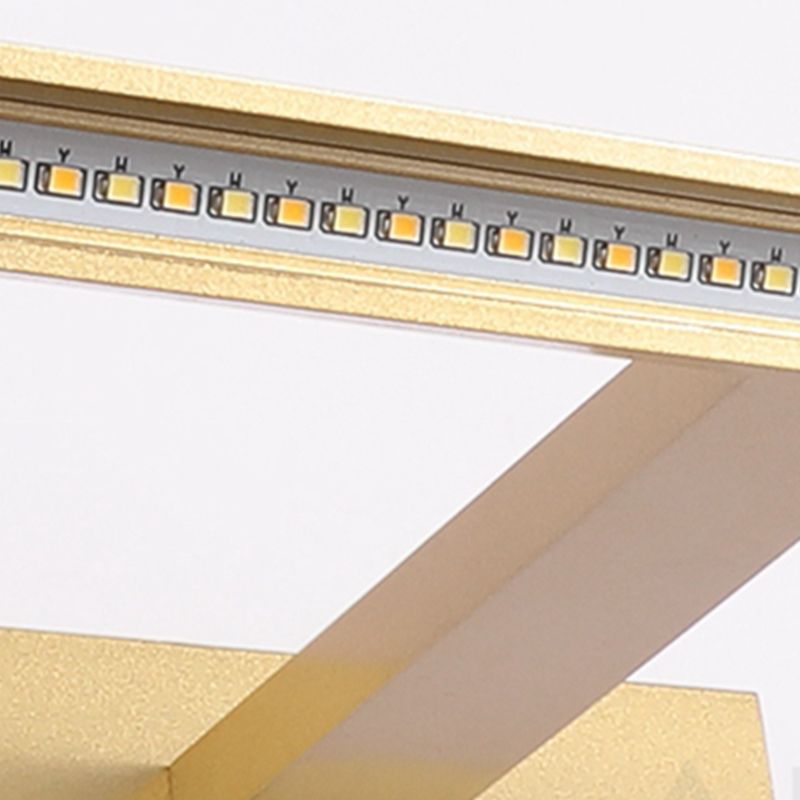 Estilo moderno de tono lineal mate de pared metal 1 iluminación de pared de espejo de luz en oro