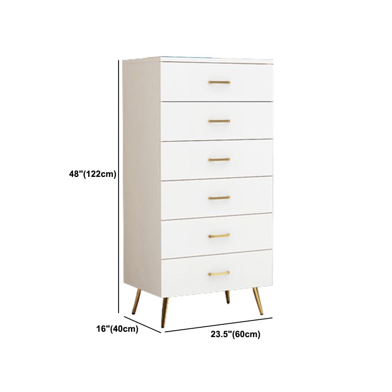 White 15.74" Wide Accent Chest Rubberwood Chest with Drawers