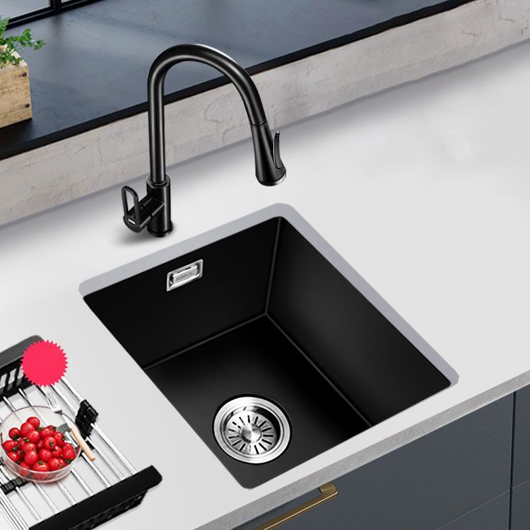 Modern Single Bowl Kitchen Sink Quartz Kitchen Sink with Basket Strainer